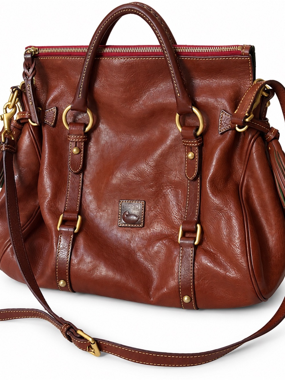 Dooney & Bourke Florentine Women's Satchel Bag - Chestnut Large 15 In